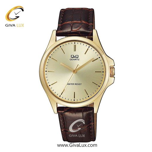 ساعت مچی اورجینال مردانه کیو اند کیو Q&Q طلایی | قهوه ای| طلایی| کد رفرنس QA06J100Y