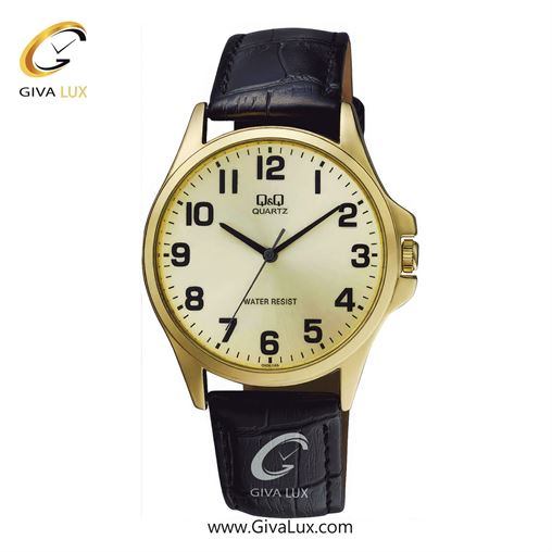 ساعت مچی اورجینال مردانه کیو اند کیو Q&Q طلایی | مشکی| طلایی| کد رفرنس QA06J103Y