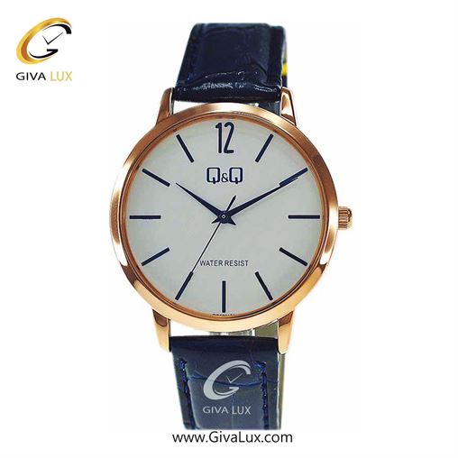 ساعت مچی اورجینال مردانه کیو اند کیو Q&Q رزگلد | سرمه ای| سفید| کد رفرنس QB34J121Y