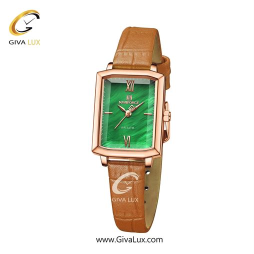 ساعت مچی زنانه تک موتوره  بند پی یو قهوه ای NF5039 RG/BE/O RGGNBN.jpg