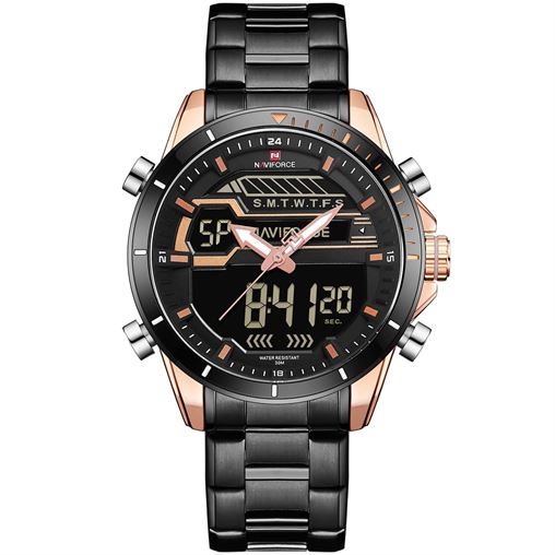 ساعت مچی اورجینال بند فلزی دوزمانه ناوی فورس (نیوی فورس) کد NF9133-BBR RGRG-9133.png