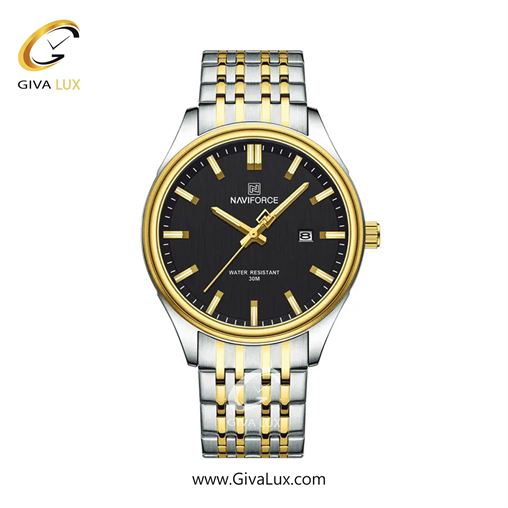 ساعت مچی مردانه تک موتوره بند استیل طلایی ناوی فورس (نیوی فورس) NF8039 G/G/G SGB.jpg