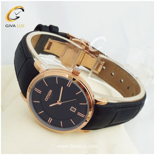 ساعت زنانه سیتیزن بند چرمی ضدحساسیت 