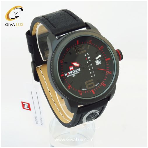 ساعت مردانه اسپرت بند چرمی نوی فورس