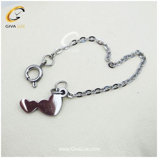 آویز ساعت طرح قلب نقره ای 