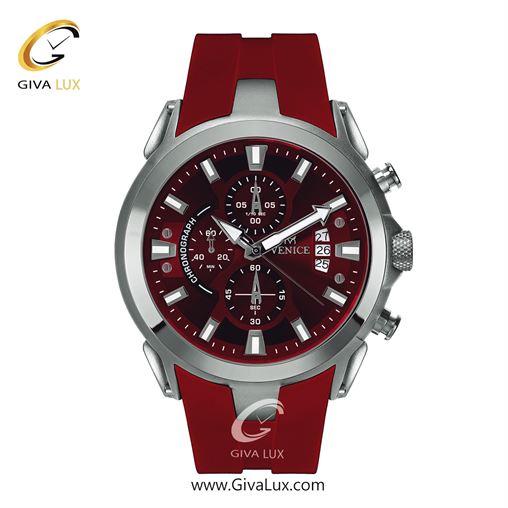 ساعت مچی اورجینال مردانه ونیز سه موتوره کرنوگراف نقره ای | قرمز| زرشکی| کد رفرنس V801321712
