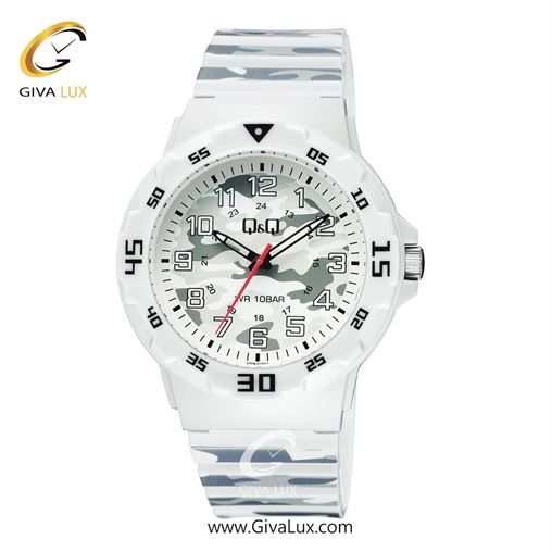 ساعت مچی اورجینال مردانه کیو اند کیو Q&Q سفید | چریکی-طوسی-سفید| چریکی-طوسی-سفید| کد رفرنس V02A-012VY