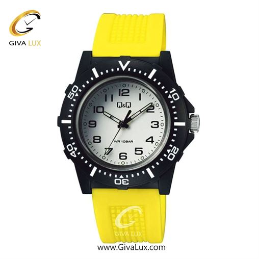 ساعت مچی اورجینال مردانه کیو اند کیو Q&Q مشکی | زرد| سفید| کد رفرنس V32A-007VY