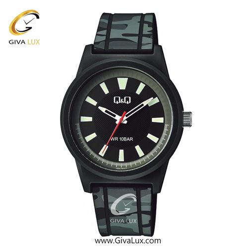 ساعت مچی اورجینال مردانه کیو اند کیو Q&Q مشکی | طوسی-چریکی-مشکی| مشکی| کد رفرنس V35A-001VY