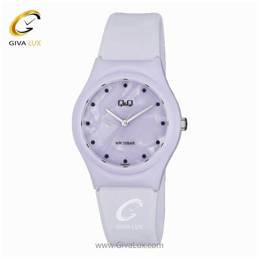 ساعت مچی اسپرت بند پی یو بنفش کیو اند کیو VQ86J043Y