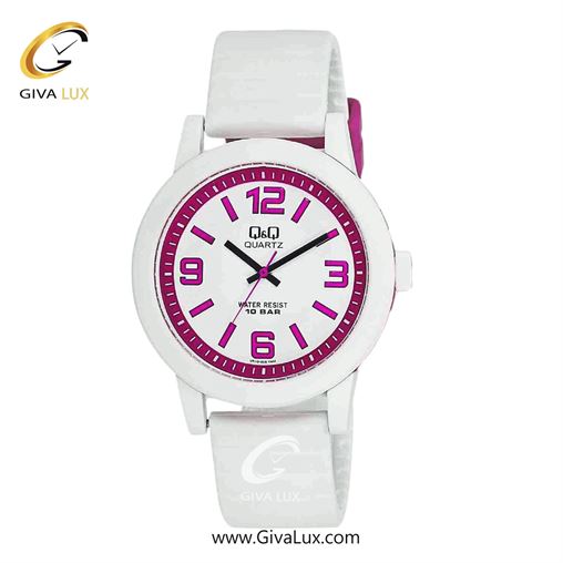ساعت مچی اورجینال زنانه کیو اند کیو Q&Q سفید | سفید| سفید-بنفش| کد رفرنس VR10J011Y