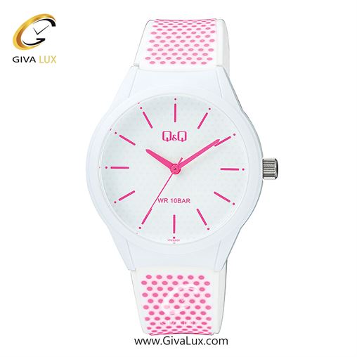 ساعت مچی اورجینال مردانه کیو اند کیو Q&Q سفید | سفید-صورتی| سفید| کد رفرنس VR28J032Y