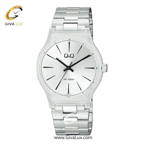 ساعت مچی اورجینال مردانه کیو اند کیو Q&Q شفاف | نقره ای| نقره ای| کد رفرنس VS50J001Y