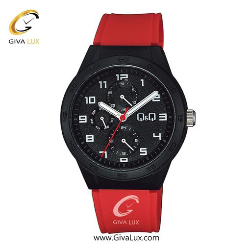 ساعت مچی اورجینال مردانه کیو اند کیو Q&Q سه موتوره فول تایم مشکی | قرمز| مشکی| کد رفرنس VS54J005Y