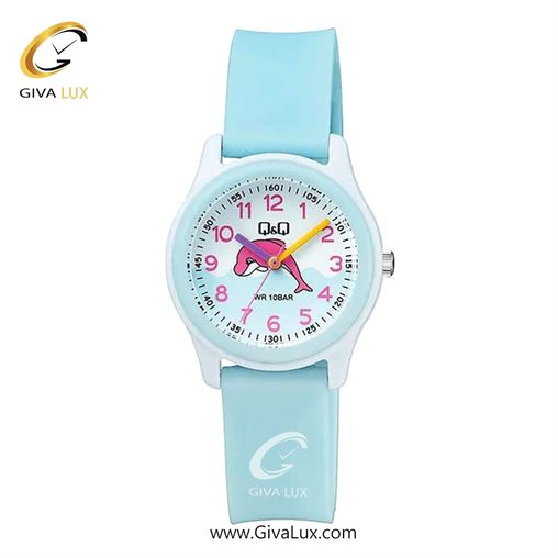 ساعت مچی اورجینال بچه گانه کیو اند کیو Q&Q آبی-سفید | آبی| سفید-گلدار/طرحدار| کد رفرنس VS59J005Y
