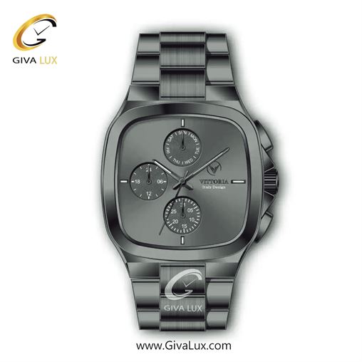 ساعت مچی اورجینال مردانه ویتوریا | Vittoria سه موتوره فول تایم تیتانیوم | تیتانیوم| دودی|تیتانیوم| کد رفرنس VT3185