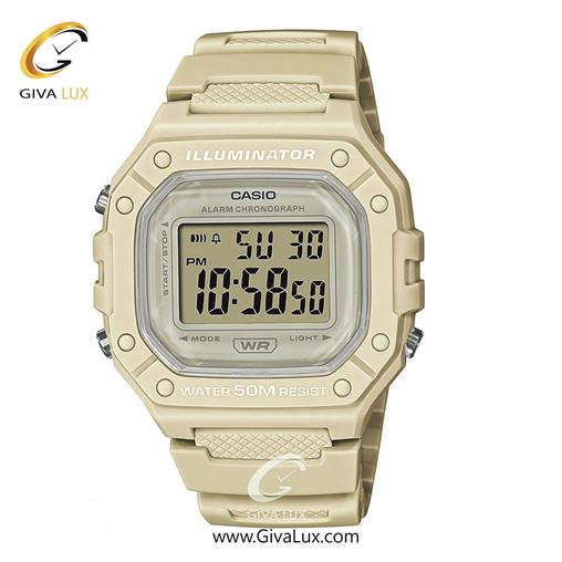 ساعت مچی اورجینال زنانه کاسیو Casio شیری | شیری| طوسی| کد رفرنس W-218HC-8AVDF