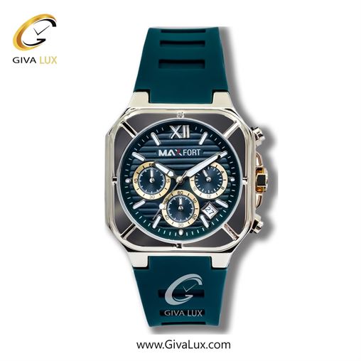 ساعت مچی اورجینال مردانه مکس فورت (MAXFORT) سه موتوره کرنوگراف نقره ای | سبزآبی| سبزآبی| کد رفرنس W9D01-0-0