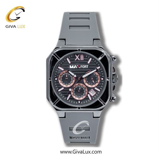 ساعت مچی اورجینال مردانه مکس فورت (MAXFORT) سه موتوره کرنوگراف تیتانیوم | طوسی| طوسی| کد رفرنس W9D01-3-0