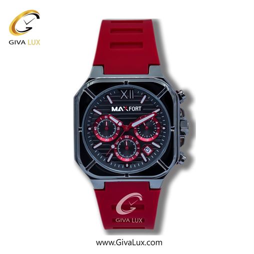 ساعت مچی اورجینال مردانه مکس فورت (MAXFORT) سه موتوره کرنوگراف تیتانیوم | قرمز| مشکی| کد رفرنس W9D01-6-0
