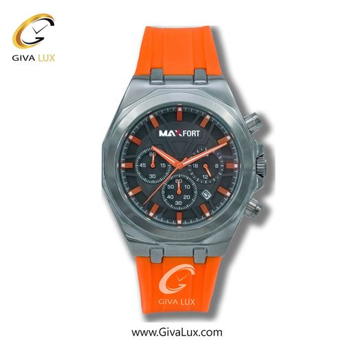 ساعت مچی اورجینال مردانه مکس فورت (MAXFORT) سه موتوره کرنوگراف نقره ای | نارنجی| دودی|تیتانیوم| کد رفرنس W9D03-1-0