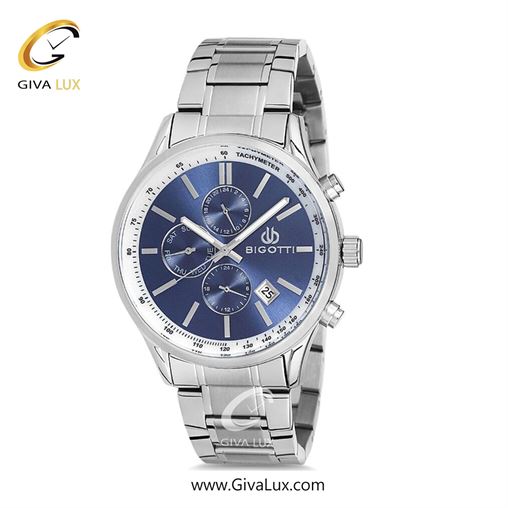 ساعت مچی اورجینال مردانه بیگوتی BIGOTTI سه موتوره کرنوگراف نقره ای | نقره ای| سرمه ای-مشکی| کد رفرنس BGT0209-3
