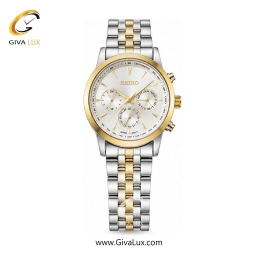 ساعت مچی  زنانه سیکو SEIKO سه موتوره فول تایم طلایی | نقره ای-طلایی| کرم| seiko-46L.jpg