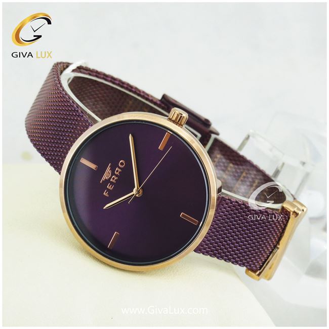 ساعت مچی اورجینال زنانه فرو FERRO مدل F2986CWT بند حصیری