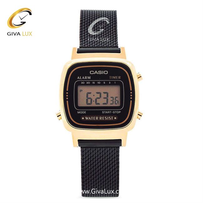 ساعت مچی اورجینال زنانه کاسیو Casio طلایی | مشکی| مشکی| کد رفرنس LA670WEMB-1D
