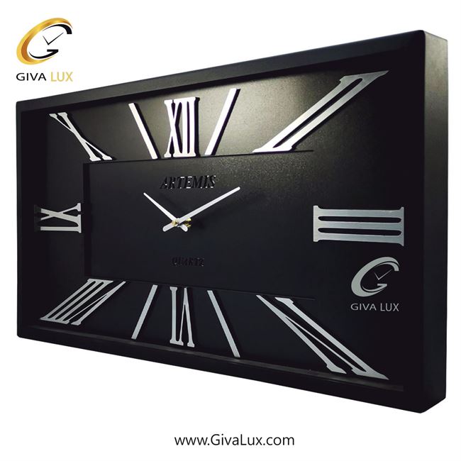 ساعت دیواری اورجینال آرتمیس آلیاژ فلزی مشکی| کد رفرنس 12741، مدل: 2027SilverBlack 2027-Black-Silver-2.jpg