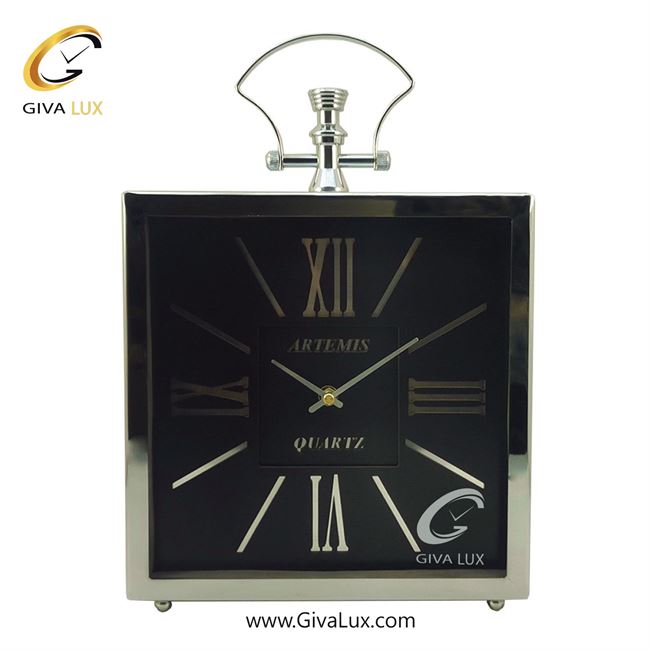 ساعت رومیزی اورجینال آرتمیس آلیاژ فلزی نقره ای| کد رفرنس 20046، مدل: 2030Silver Black