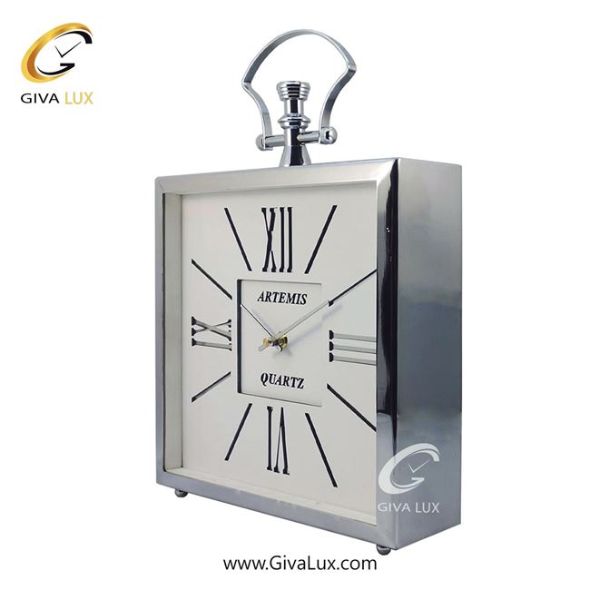 ساعت رومیزی آلیاژ فلزی| 2030-Silver-White-2.jpg