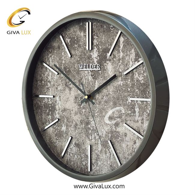 ساعت دیواری اورجینال ولدر PVC طوسی| کد رفرنس 600