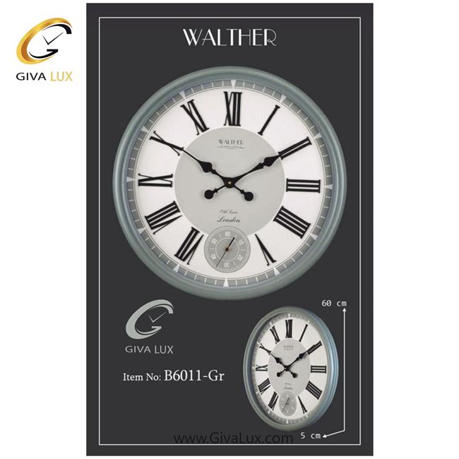 ساعت دیواری اورجینال والتر چوب طوسی| کد رفرنس 6011GR 6011-GR-1.jpg