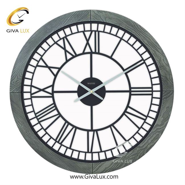 ساعت دیواری اورجینال والتر آلیاژ فلزی-چوب طوسی| کد رفرنس 8071GR-BL