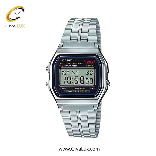 ساعت مچی اورجینال مردانه کاسیو Casio نقره ای | نقره ای| مشکی| کد رفرنس A159W-N1D