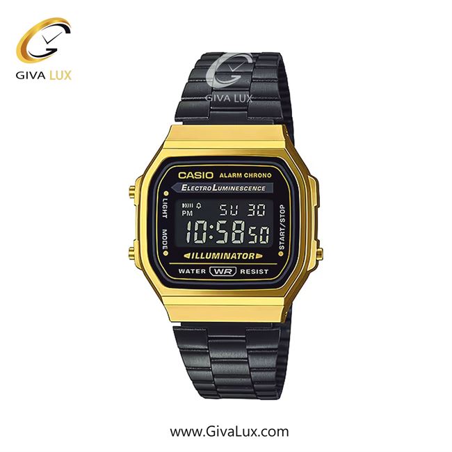 ساعت مچی اورجینال مردانه کاسیو Casio طلایی | طوسی| مشکی| کد رفرنس A168WEGB-1BDF