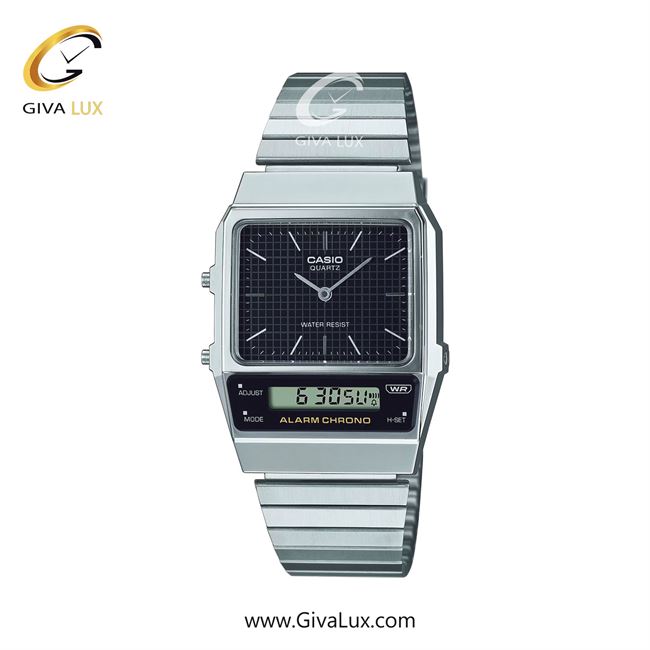 ساعت مچی اورجینال مردانه کاسیو Casio نقره ای | نقره ای| مشکی| کد رفرنس AQ-800E-1ADF