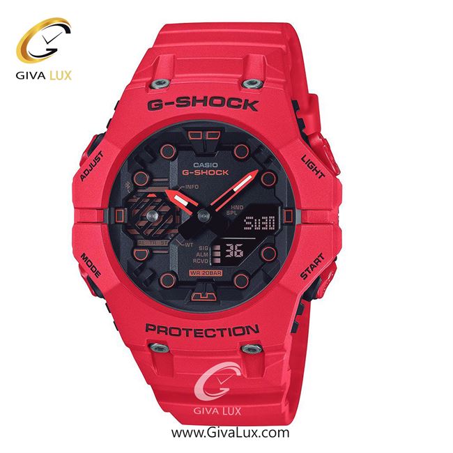 ساعت مچی اورجینال مردانه کاسیو Casio دو زمانه قرمز | قرمز| مشکی| کد رفرنس جی شاک G-Shock GA-B001-4ADR