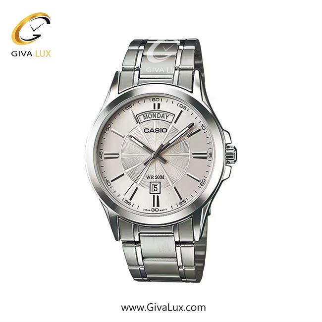 ساعت مچی اورجینال مردانه کاسیو Casio نقره ای | نقره ای| نقره ای| کد رفرنس MTP-1381D-7A