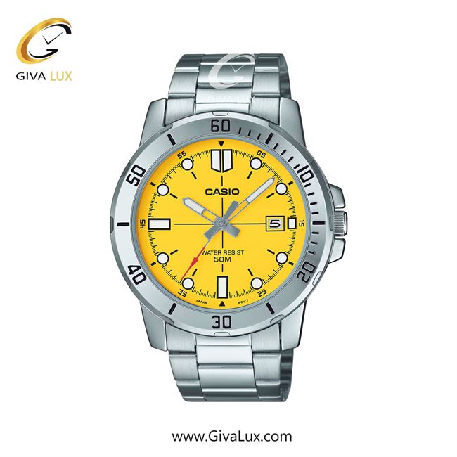 ساعت مچی اورجینال مردانه کاسیو Casio نقره ای | نقره ای| زرد| کد رفرنس MTP-VD01D-9EVUDF