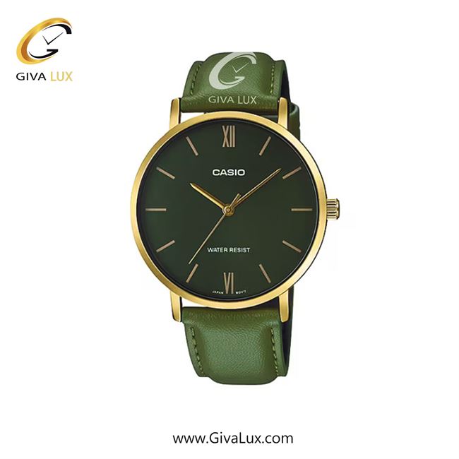ساعت مچی اورجینال مردانه کاسیو Casio طلایی | سبز| سبز| کد رفرنس MTP-VT01GL-3BUDF