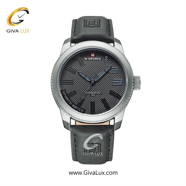 ساعت مچی مردانه بند چرم ناوی فورس (نیوی فورس) NF9202 S/GY/GY