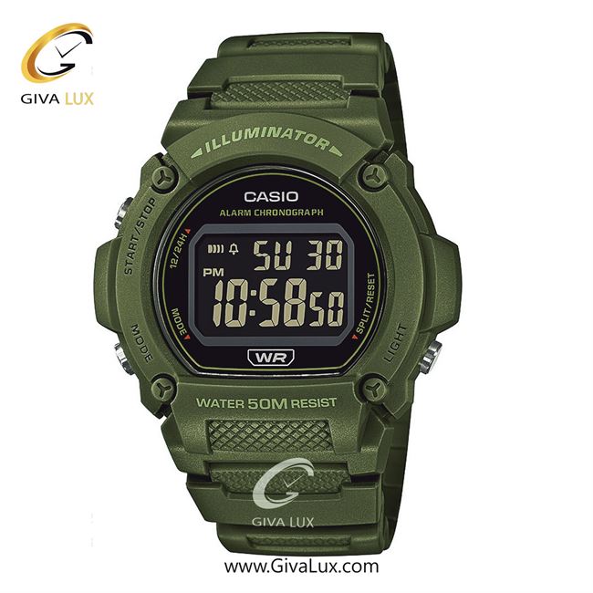 ساعت مچی اورجینال مردانه کاسیو Casio سبز | سبز| مشکی| کد رفرنس W-219HC-3BVDF