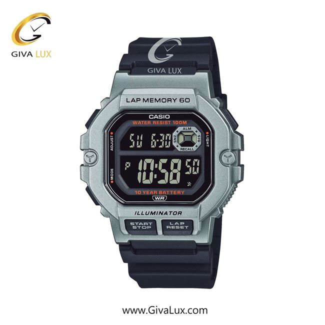 ساعت مچی اورجینال مردانه کاسیو Casio طوسی | مشکی| مشکی| کد رفرنس WS-1400H-1BVDF