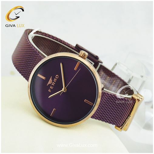 ساعت مچی اورجینال زنانه فرو FERRO مدل F2986CWT بند حصیری