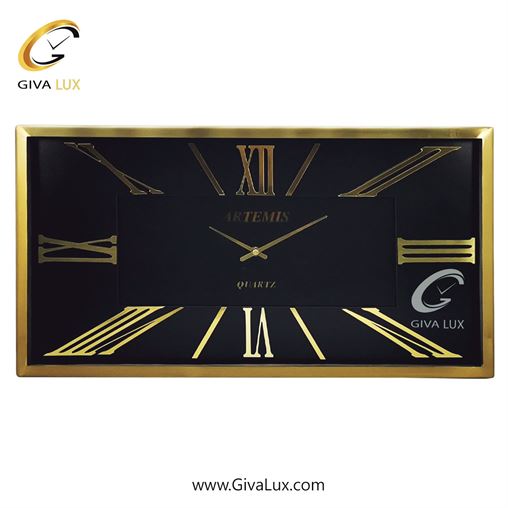 ساعت دیواری اورجینال آرتمیس آلیاژ فلزی طلایی| کد رفرنس 12742، مدل: 2027GoldBlack 2027-Gold-Black.jpg