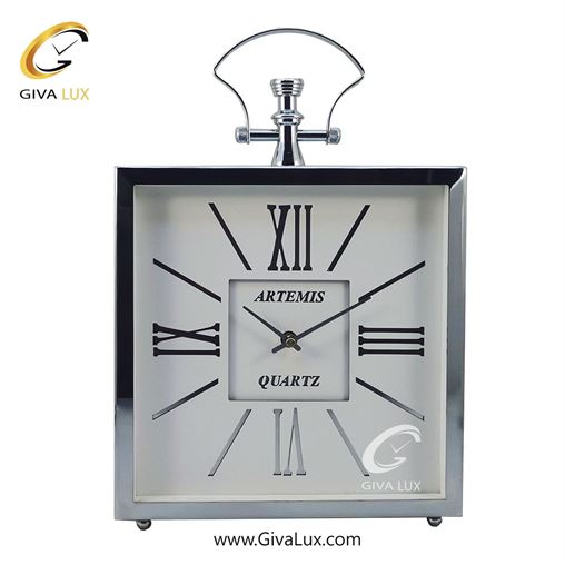 ساعت رومیزی آلیاژ فلزی| 2030-Silver-White.jpg