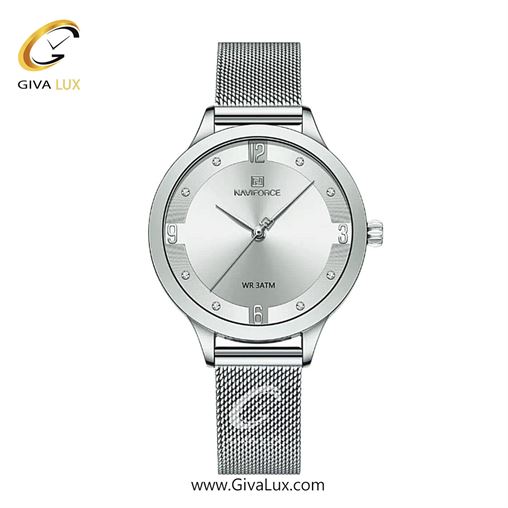 ساعت مچی زنانه بند حصیری ناوی فورس(نیوی فورس) سیلور  NF5023 S/W 5023SSS.jpg