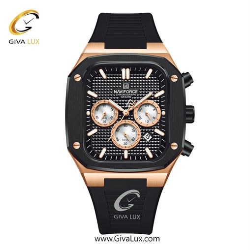 ساعت مچی اورجینال ناوی فورس مردانه سه موتوره کرنوگراف رزگلد/ مشکی/ مشکی -  NF8037 521_NF8037-RGBB.jpg